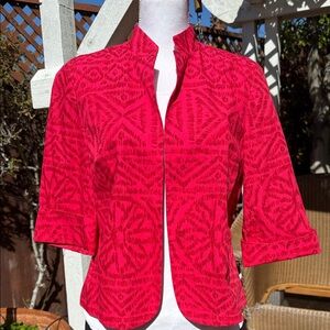 Coldwater Creek Red BatikPattern Jacket